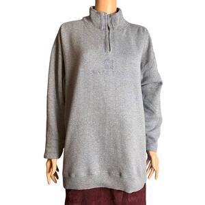 Cuffy’s Womens Gray Sweater XL Quarter Zip Nautical Cape Cod Comfy Warm Winter